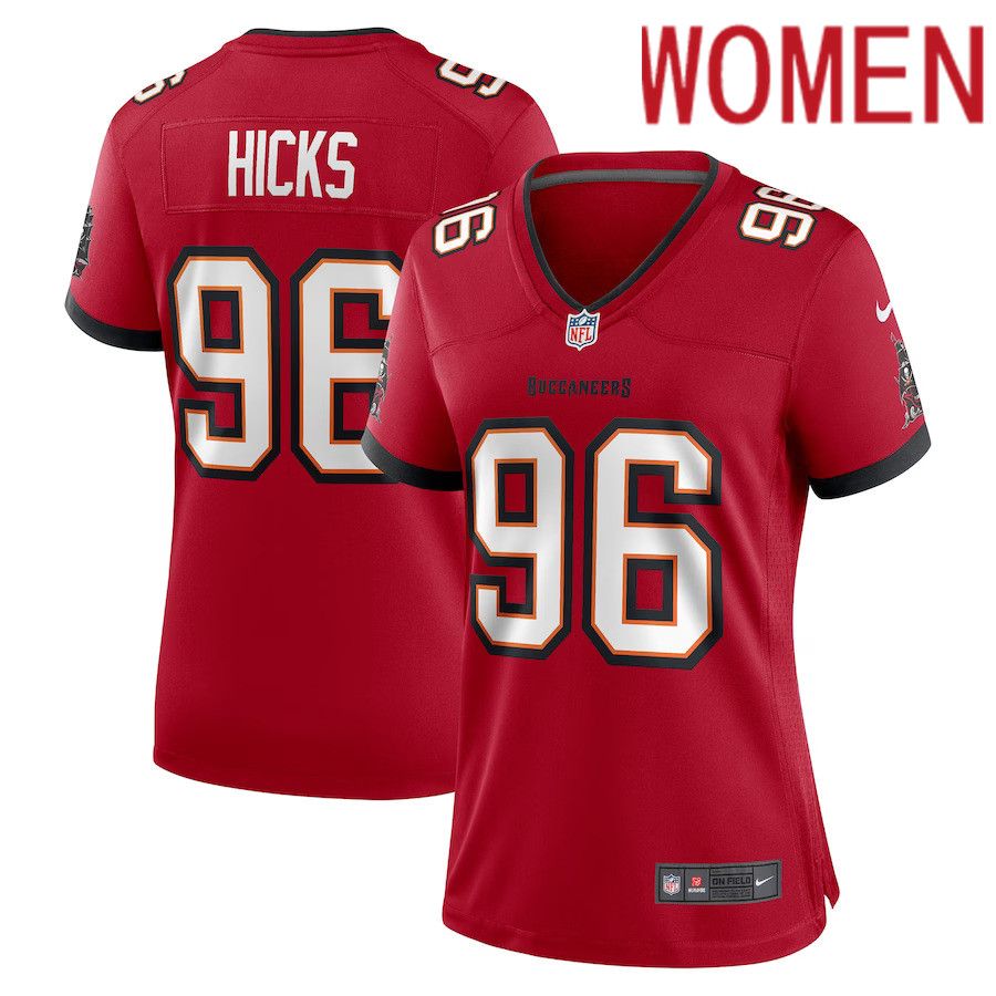 Women Tampa Bay Buccaneers #96 Akiem Hicks Nike Red Player Game NFL Jersey